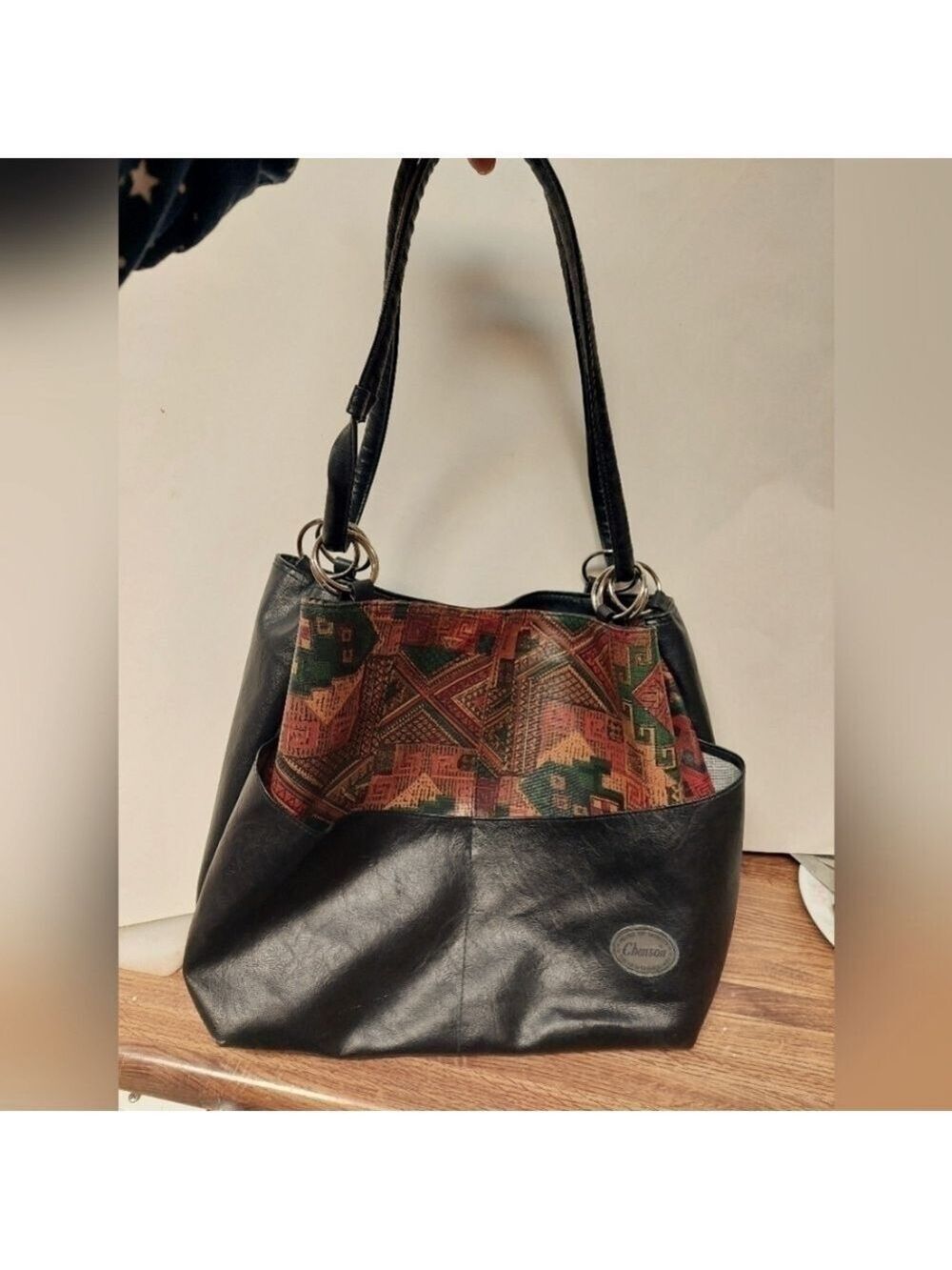 Chenson Synthetic Hobo Tote Bag with Aztec Flare